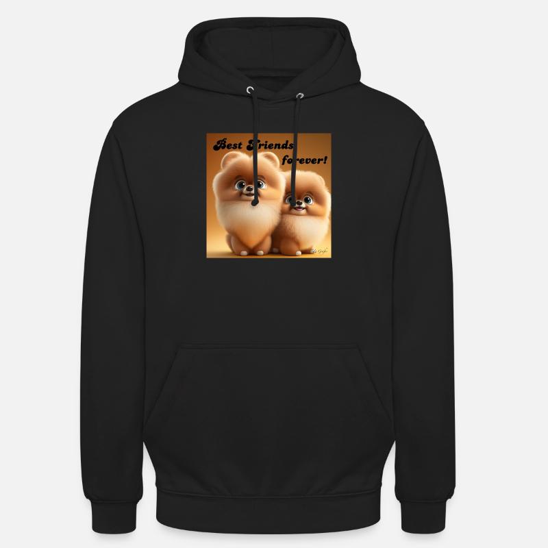 POMMERANIAN 2 BFF Hundewelpen niedlich klein süss - Unisex Hoodie - Schwarz