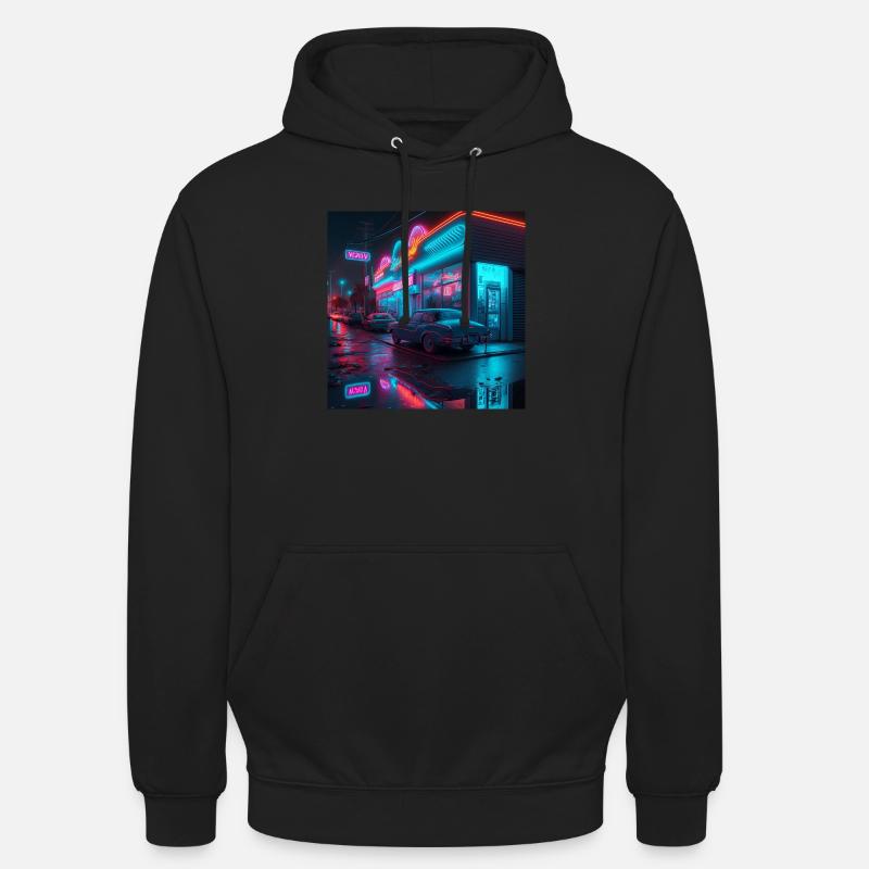 Neon City - Unisex Hoodie - Schwarz