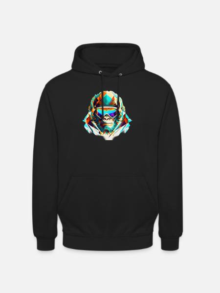 Cool gorilla skier - Unisex Hoodie - black