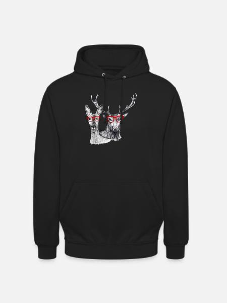 Deer and doe - Unisex Hoodie - black