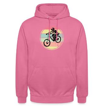 Downhill mountain bike - Unisex Hoodie - pink - Front - Alina (178cm) & Michal (187cm)