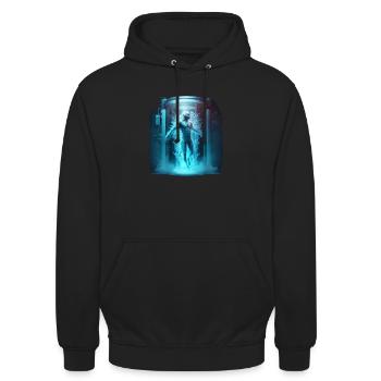 Kryo-Kammer - Unisex Hoodie - Schwarz - Vorne - Alina (178cm) & Michal (187cm)