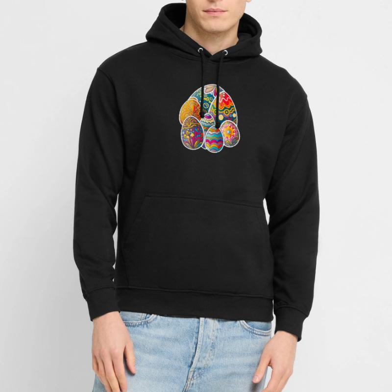 Happy Easter Eggs Easter Colorful Eggs Sticker Colors Unisex Hoodie