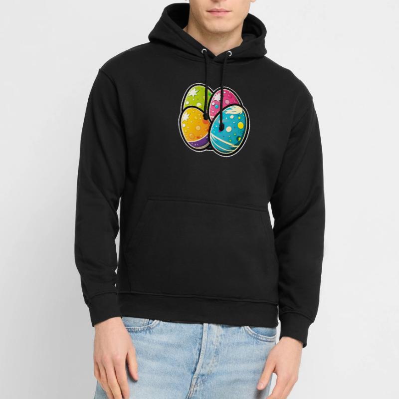 Happy Easter Eggs Easter Colorful Eggs Sticker Colors Unisex Hoodie