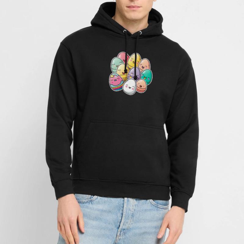 Happy Easter Eggs Easter Colorful Eggs Sticker Colors Unisex Hoodie