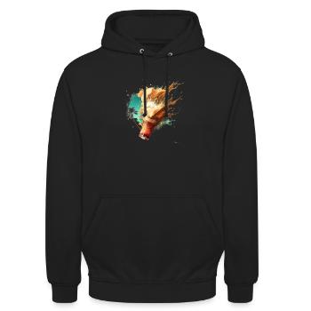 Bier Schaum Explosion im Sommer - Unisex Hoodie - Schwarz - Vorne - Alina (178cm) & Michal (187cm)