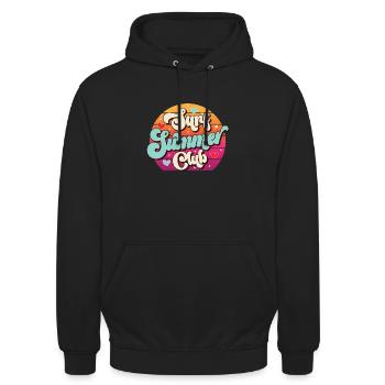 Club de surf d’été - Sweat-shirt à capuche unisexe - noir - Devant - Alina (178cm) & Michal (187cm)