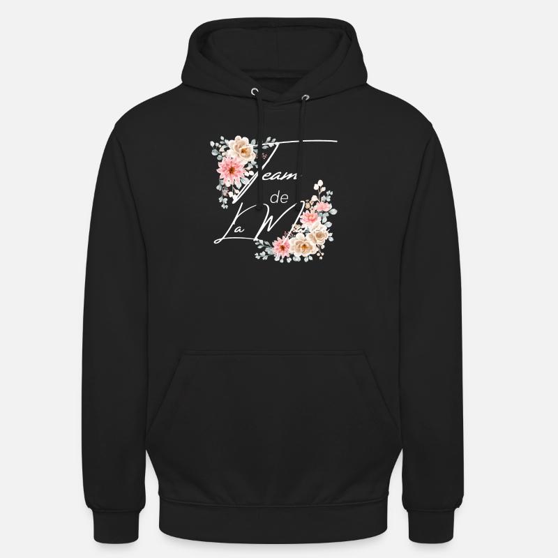 Team de la mariée floral - Sweat-shirt à capuche unisexe - noir