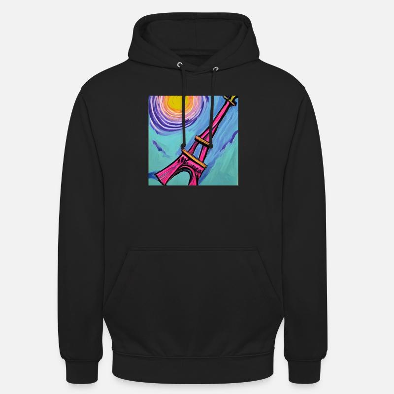 Paris tour Eiffel van gogh - Sweat-shirt à capuche unisexe - noir