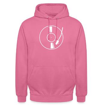 Disque vinyle blanc - Sweat-shirt à capuche unisexe - rose - Devant - Alina (178cm) & Michal (187cm)