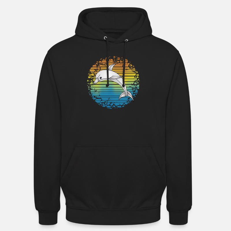 Dauphin - Sweat-shirt à capuche unisexe - noir