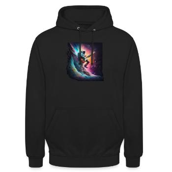 space surfing - Unisex Hoodie - black - Front - Alina (178cm) & Michal (187cm)