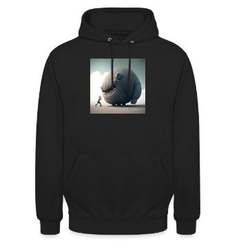 Weird Up descend - Sweat-shirt à capuche unisexe - noir - Devant - Alina (178cm) & Michal (187cm)