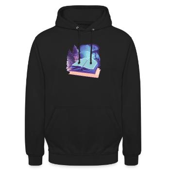 Book Gift Reading Books Readers Book Lovers - Unisex Hoodie - black - Front - Alina (178cm) & Michal (187cm)