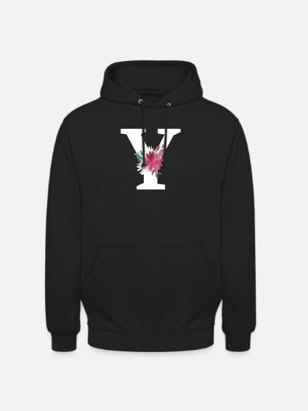 Letter y floral - Unisex Hoodie - black
