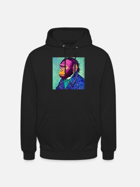 Monkey van gogh - Unisex Hoodie - black