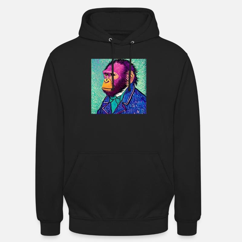 Singe van gogh - Sweat-shirt à capuche unisexe - noir