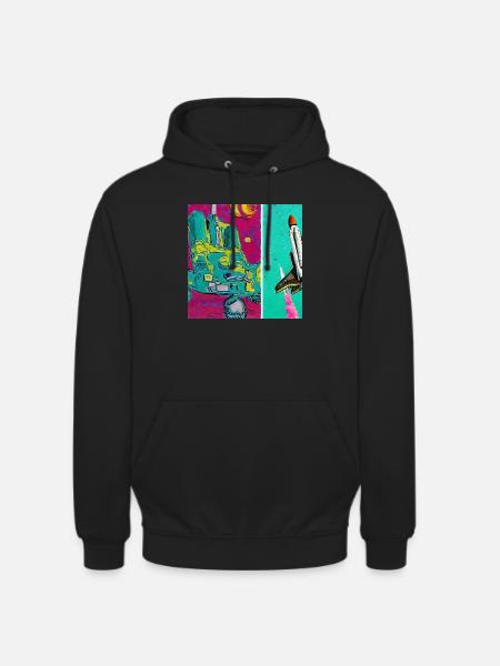 Space Shuttle Van Gogh - Unisex Hoodie - black