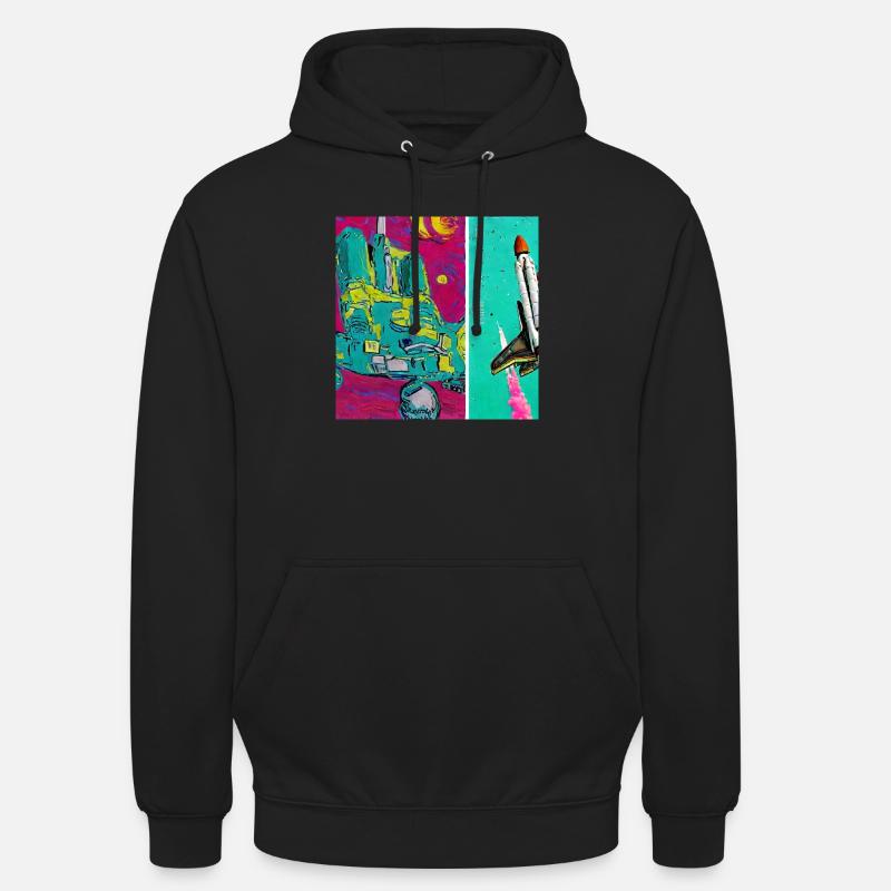 Space Shuttle Van Gogh - Unisex Hoodie - black