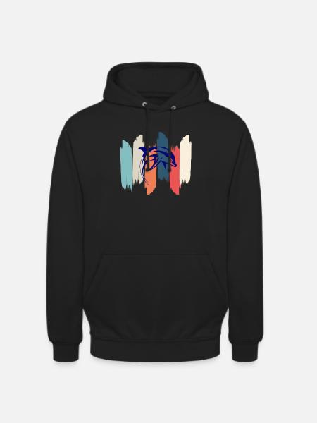 Retro rainbow dolphin - Unisex Hoodie - black