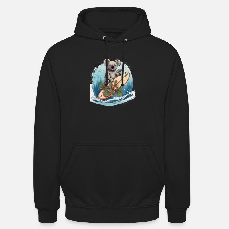 Surfender Koala - Unisex Hoodie - Schwarz