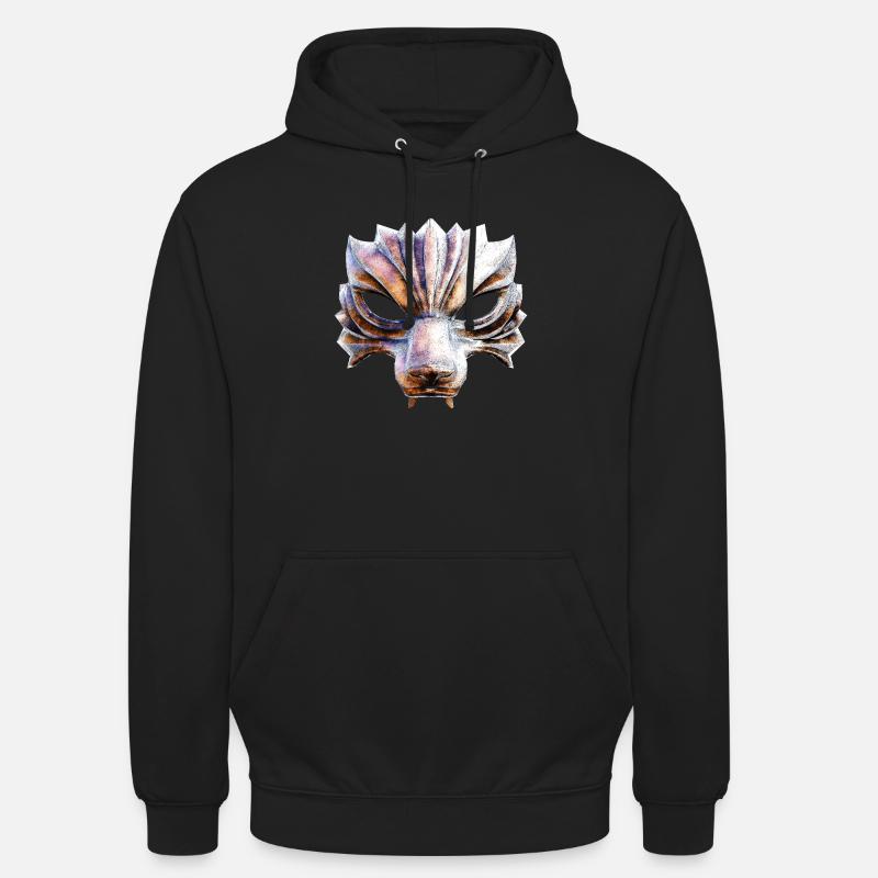 Masque de guerrier loup - Sweat-shirt à capuche unisexe - noir