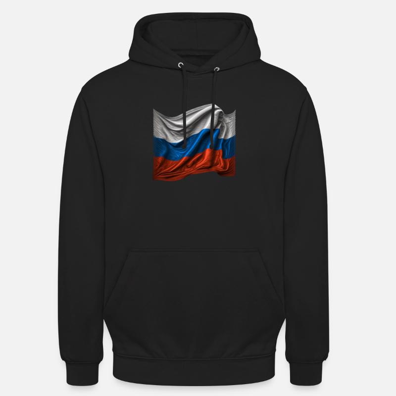 Russie Drapeau russe - Sweat-shirt à capuche unisexe - noir
