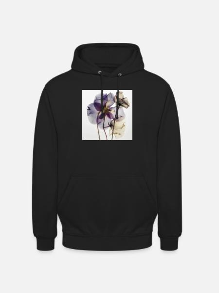 Herbarium af smukke blomster foto - Hættetrøje unisex - sort