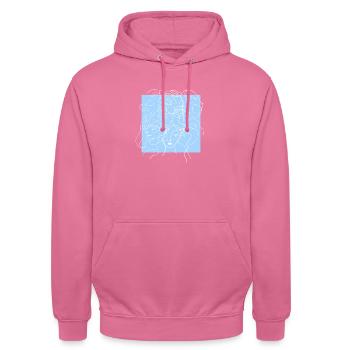 Face line blue - Sweat-shirt à capuche unisexe - rose - Devant - Alina (178cm) & Michal (187cm)