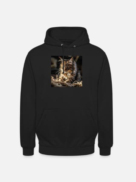 Main Coon Babykatze, verspielt und ultra süß - Unisex Hoodie - Schwarz