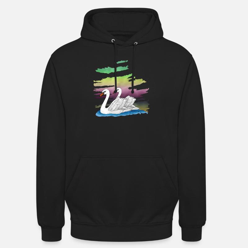 Oiseaux blancs - Sweat-shirt à capuche unisexe - noir