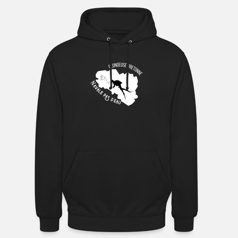Plongeuse bretonne n’avale pas d’eau - Sweat-shirt à capuche unisexe - noir