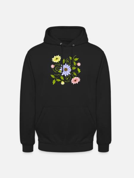 Fleur - Sweat-shirt à capuche unisexe - noir