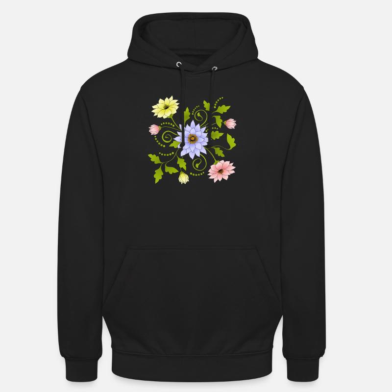 Blumen - Unisex Hoodie - Schwarz