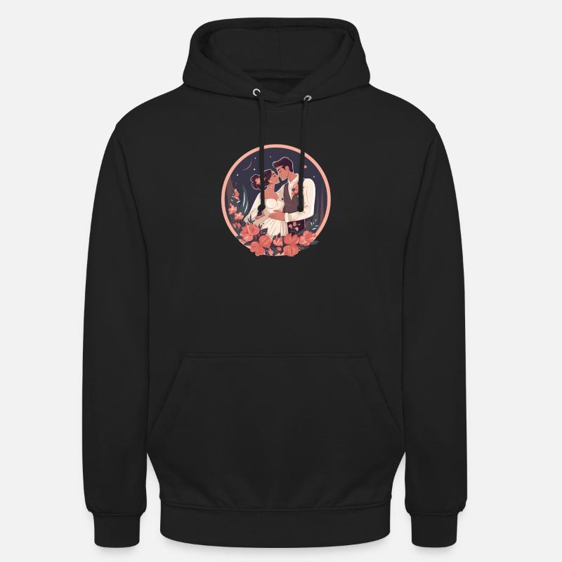 Couple de marié - Sweat-shirt à capuche unisexe - noir