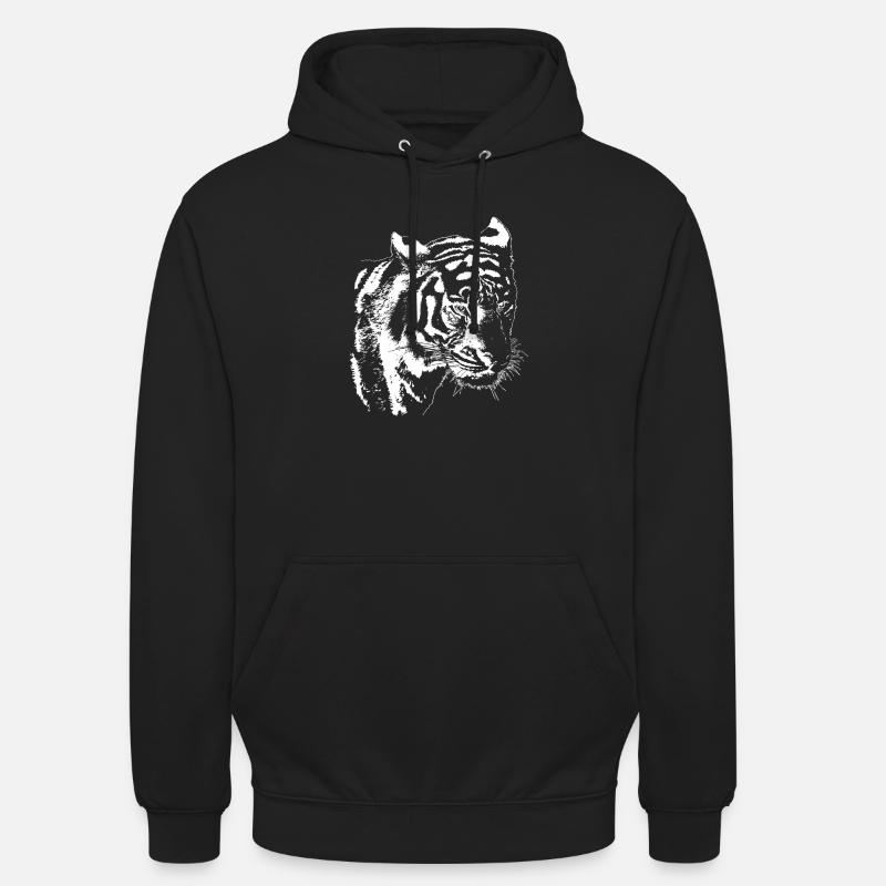 Tigre - Sweat-shirt à capuche unisexe - noir
