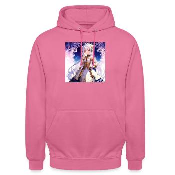 Anime Fantasy Girl 9 - Unisex Hoodie - pink - Front - Alina (178cm) & Michal (187cm)