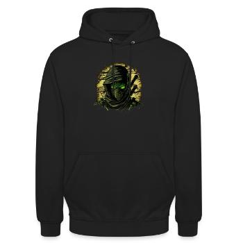 ninja - Unisex Hoodie - black - Front - Alina (178cm) & Michal (187cm)