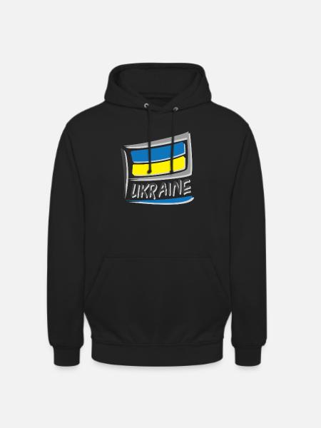 Ukraine Flag Flag - Unisex Hoodie - black