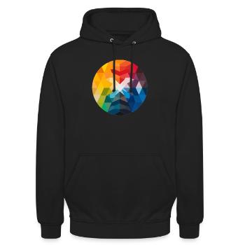 Sublimé Prisma - Sweat-shirt à capuche unisexe - noir - Devant - Alina (178cm) & Michal (187cm)