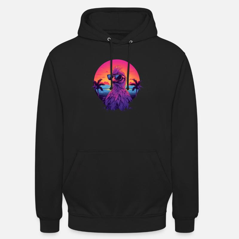 Synthwave Chicken Sunset - Sweat-shirt à capuche unisexe - noir