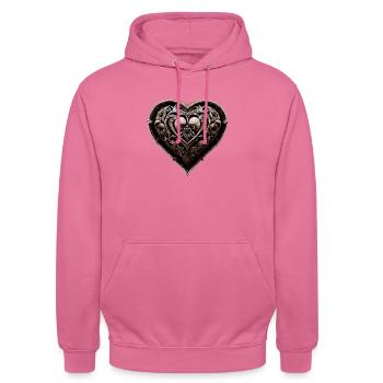 iron heart - Unisex Hoodie - pink - Front - Alina (178cm) & Michal (187cm)