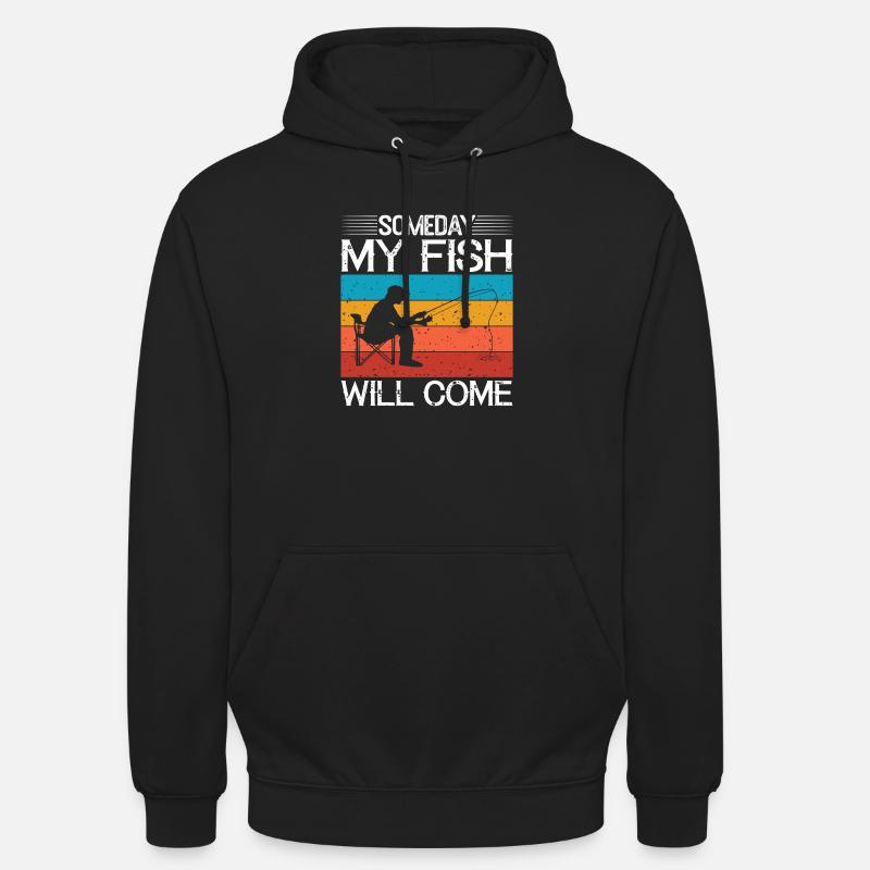 Un jour, mon poisson viendra - Sweat-shirt à capuche unisexe - noir