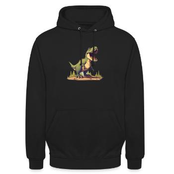 Dino - Unisex Hoodie - black - Front - Alina (178cm) & Michal (187cm)