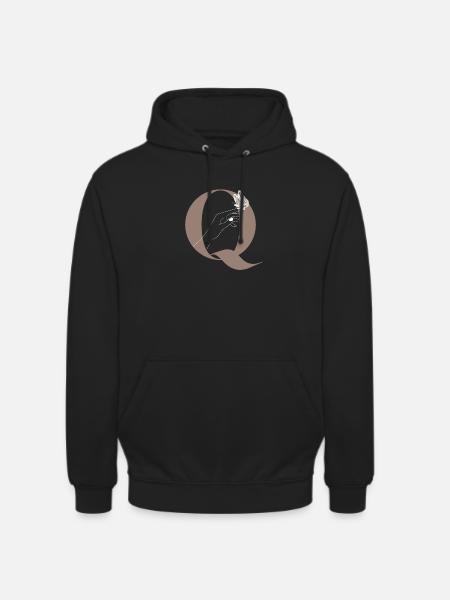 Letter Q Magic butterfly - Unisex Hoodie - black