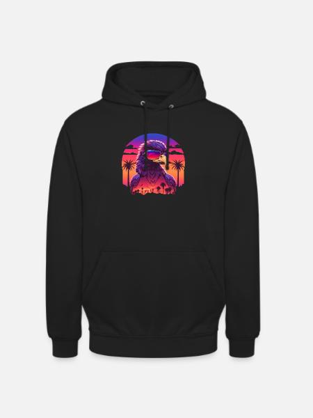 Synthwave eagle - Unisex Hoodie - black