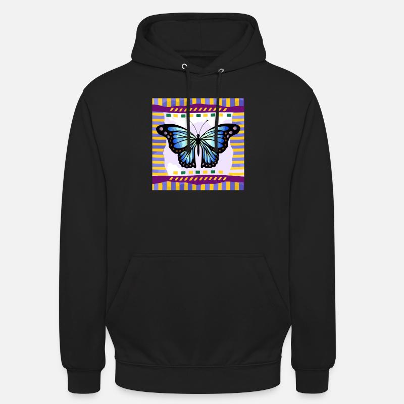 Papillon - Sweat-shirt à capuche unisexe - noir