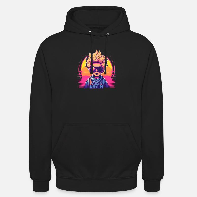 Synthwave Boy Sunset - Unisex Hoodie - black