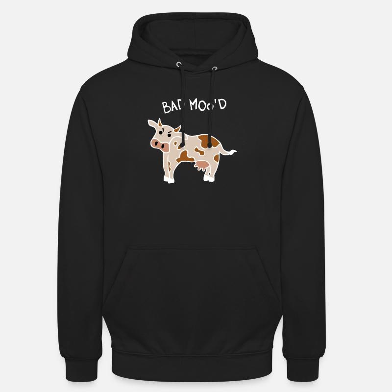 Bad Mood Cow (White) - Unisex Hoodie - black