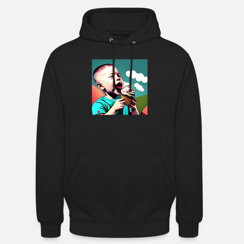 Glace - Sweat-shirt à capuche unisexe - noir
